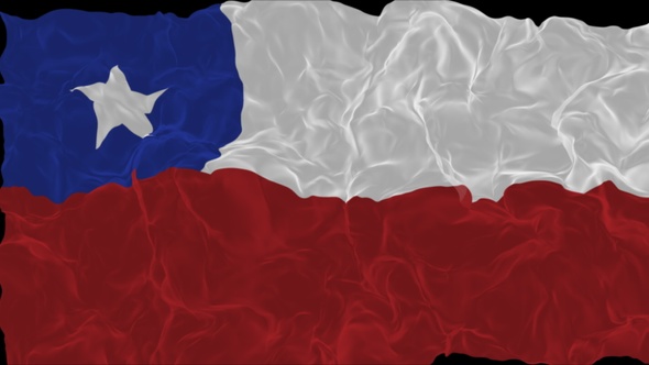 flag Chile turns into smoke. State weakening concept a crisis, alpha channel