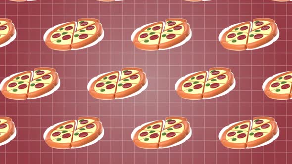 3D Pizza Animation Background