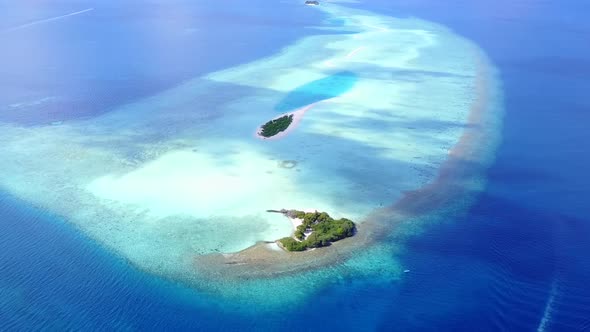 Aerial nature of marine resort beach break by sea with sand background