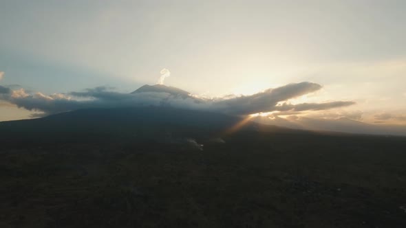 Active Volcano Gunung Agung in Bali Indonesia