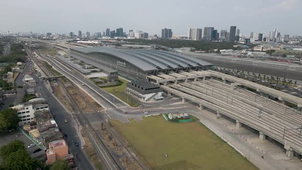 New Modern Bang Sue Grand Station in bangkok, Thailand, Aerial view