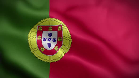 Portugal Flag Textured Waving Front Background HD