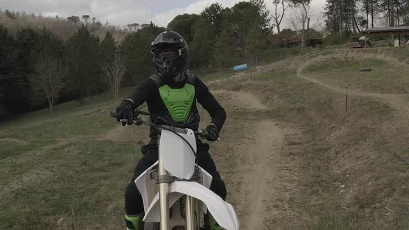 Motocross rider on a dirt track