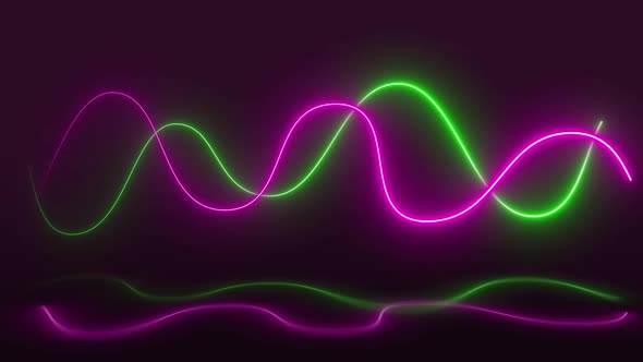 Pink and Green Neon Lights Glowing Lines Loop Abstract 4K Moving Wallpaper Background