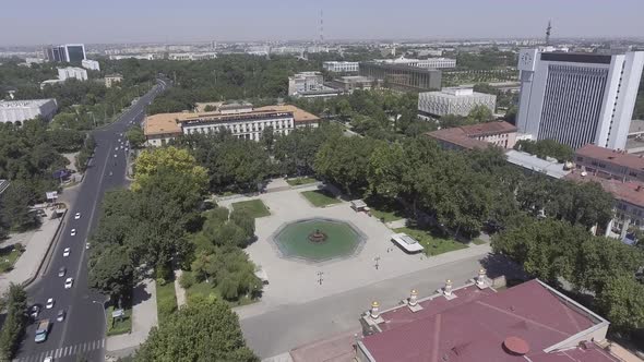 summer city fountain in tashkent