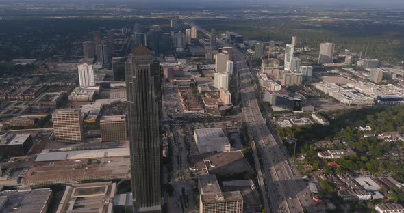 Drone view of the Galleria mall area in Houston, Texas. This video was filmed in 4k for best image q