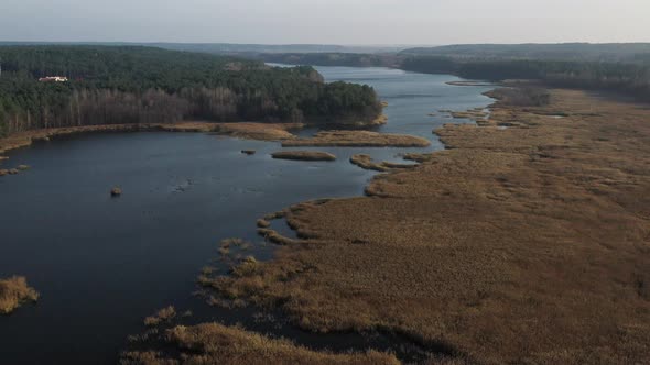 View From the Height of the Lake Papernya in Belarus