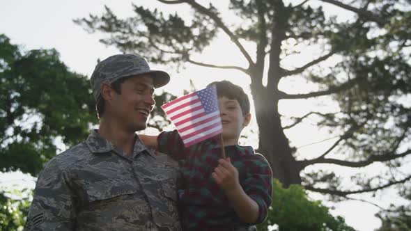 Soldier with his family