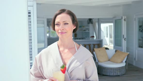 Woman on patio