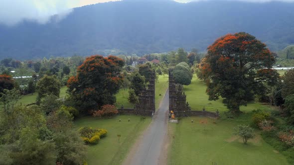 Balinese Split Gate Candi Bentar in Bali on an Early Morning