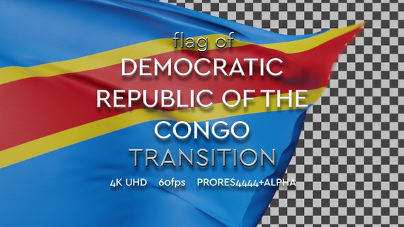 Flag of Democratic Republic of the Congo Transition | UHD | 60fps