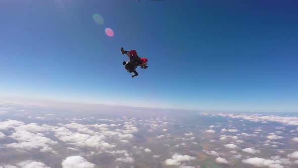 Parachutist Tandem Jumping