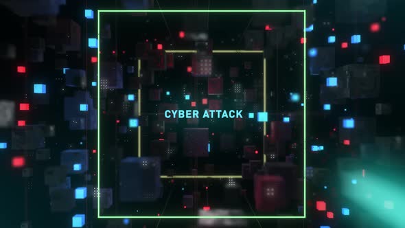 Futuristic Abstract Tunnel Word Cyber Attack