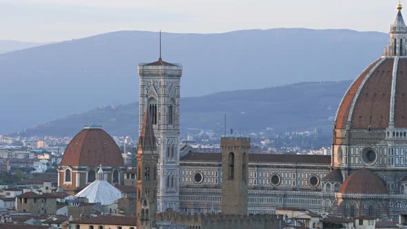 panning left to right shot of the duomo in florence, italy