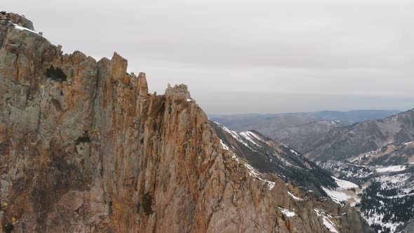 Aerial Landscape of Beautiful Winter Mountains