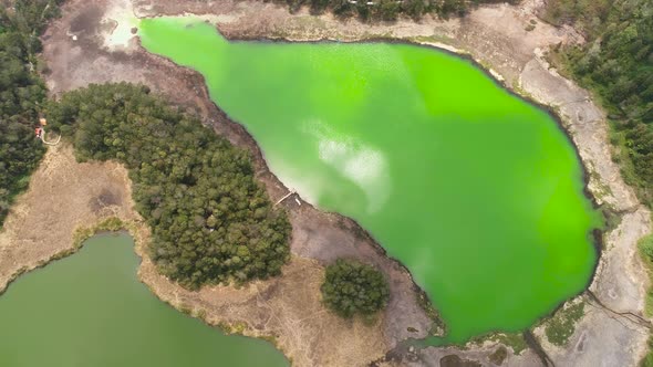 Telaga Warna Lake at Plateau Dieng