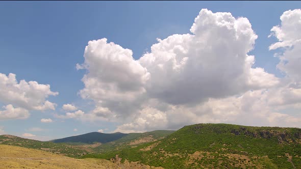 Beautiful Summer Rain Steppe Mountain Clouds