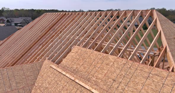 The Construction of Wooden Roof a Wooden Roofing Overlap Construction