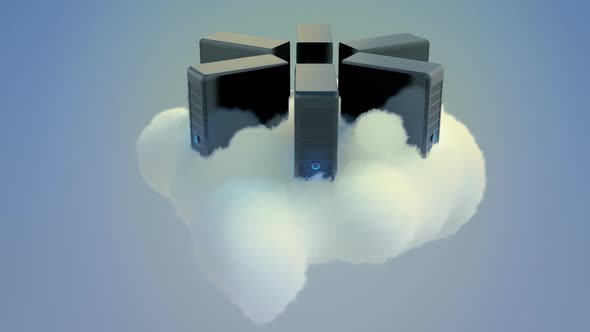 Fabulous animation imaging the concept of cloud computing system. Loopable. HD