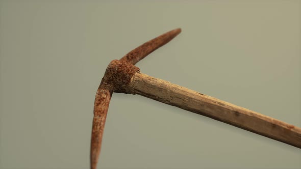 Close Up of an Old Rusted Pickaxe Head