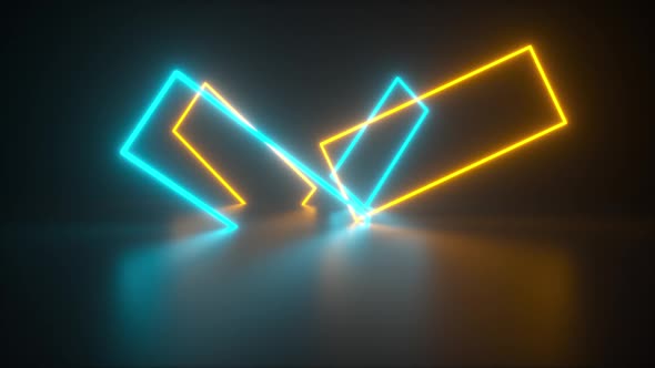 Rectangular Geometric Neon Shapes