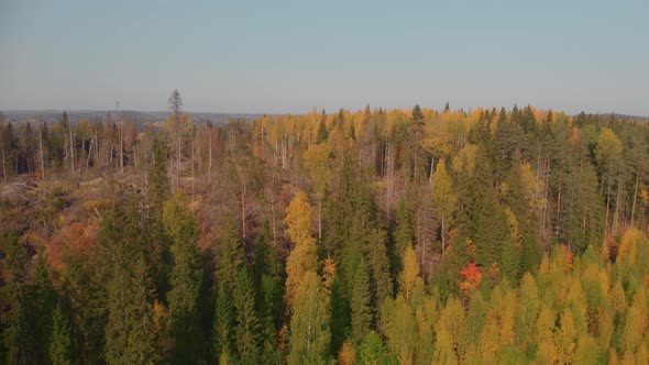 Ruskeala Mountain Park in Karelia in Autumn