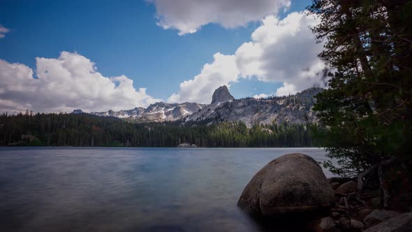 Time Lapse of a peaceful lake in the Sierra Nevada mountains in California