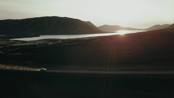 Highway over the Icelandic Nature