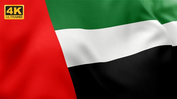 UAE Flag / United Arab Emirates Flag - 4K