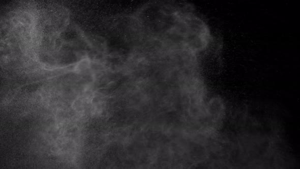 Super Slow Motion Shot of Atmospheric Particle Background Isolated on Black at 1000 Fps