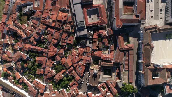 Coimbra city in Portugal Aerial View