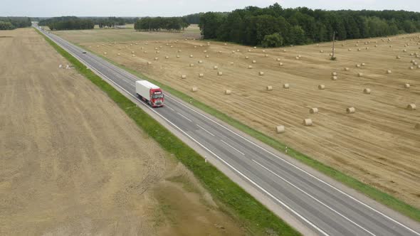 Truck Driving on Country Road