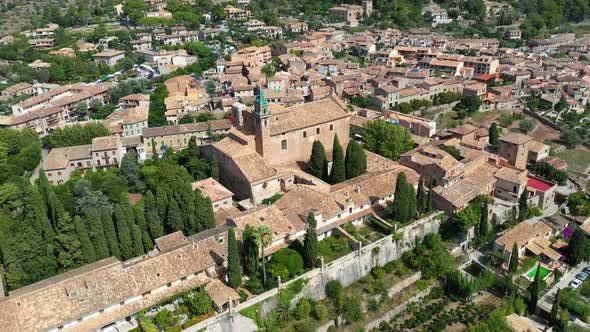 Aerial Drone Video Footage of Valdemossa Town, Mallorca