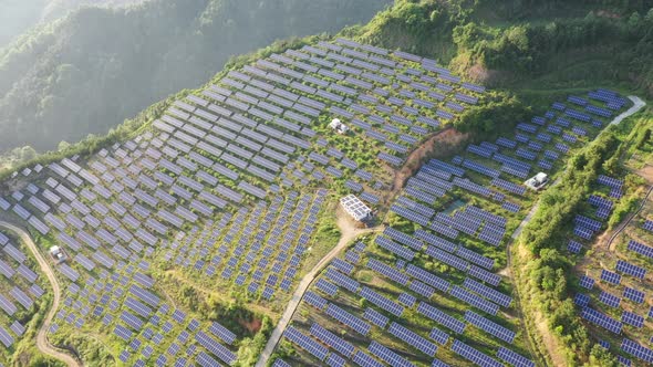 Solar power station in montain