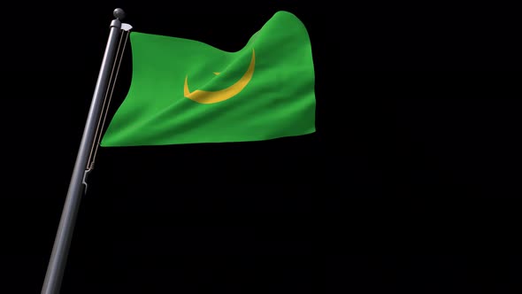 Mauritania Flag With Alpha Channel  4K