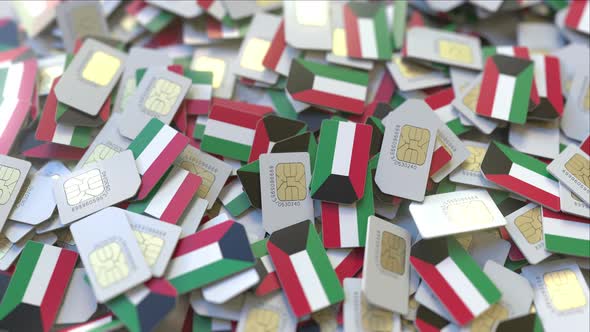 SIM Cards with Flag of Kuwait