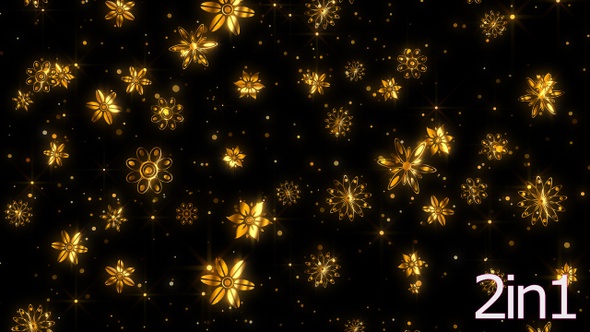 Falling Gold Flowers Particles