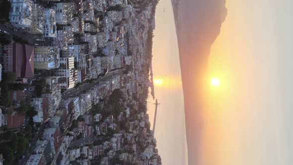 Vertical Video Alanya Turkey  a Resort Town on the Seashore