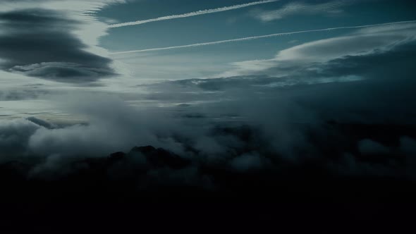 Cloudy Storm in Mountains