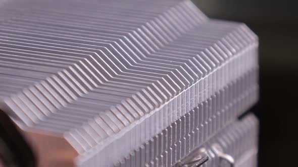 Part of the cpu cooler, a metal plates of radiator to cooling the processor