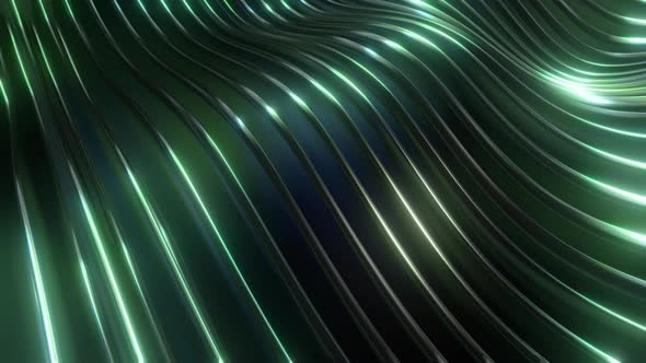 4k Green Metalic Wave