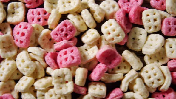 Honeycomb cereals on wooden table