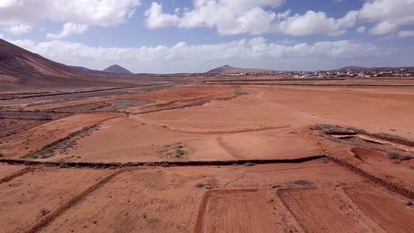 Panorama view of the Oliva desert from a drone point of view