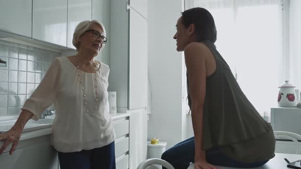 Grandmother and granddaughter spending time together