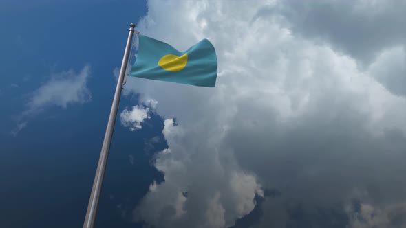 Palau Flag Waving 4K