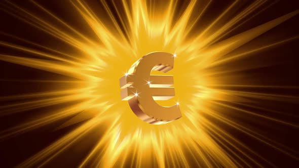 Euro Sign on Radiant Light Background, Success, Large Income, Jackpot Winner