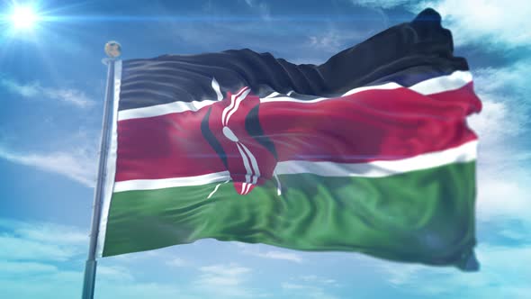 4K 3D Kenya Flag