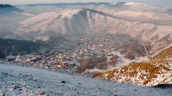 The Red Ridge rock Eastern slope of the Torgash ridge Rural settlement of Krasnoyarsk Winter