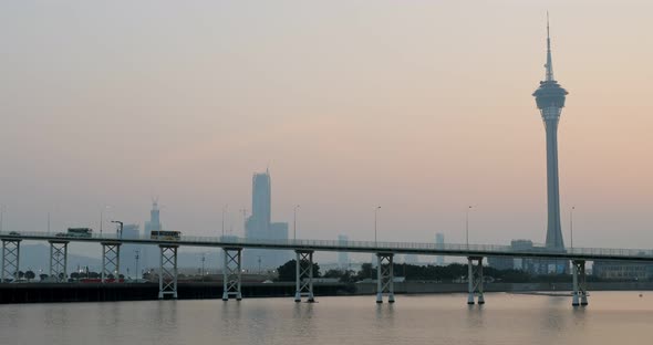 Macau city at evening