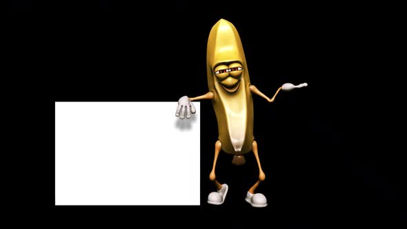 Fun Banan Promo Ads  Looped with Alpha Channel and Shadow